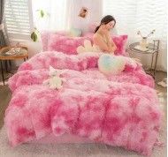 Full-Size-Bettwäsche mit Pflanzenmuster und Reaktionsdruck in Mink-Velvet-Material