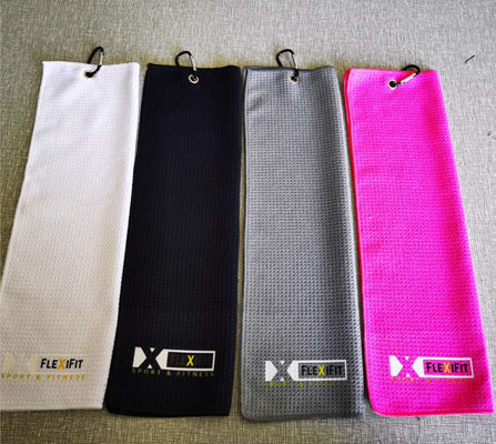Custom Logo Golf Handtücher Mikrofiber Waffel Reinigungshandtuch für nachhaltige Sport Erwachsene