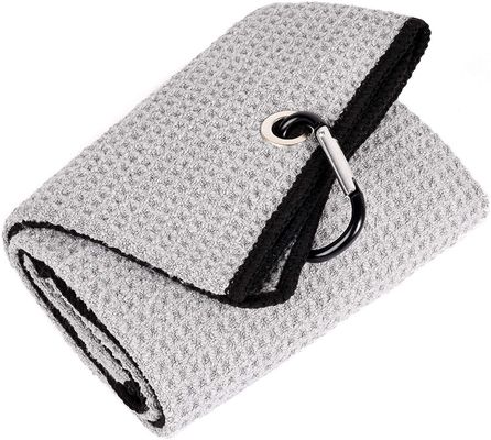 Custom Printed Logo Mikrofiber Golf Handtuch mit Waffeldesign und Haken 30*50cm/40*60cm