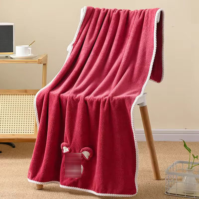3D Erdbeerhandtuch Badehandtuch Korallenfleece Weiches Absorptionsmittel Kinderbadehandtuch