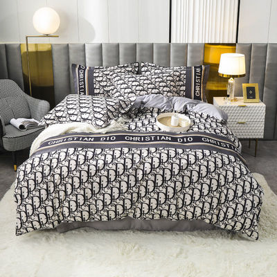 Weihnachtsgeschenk Luxus Super Weich 100% Polyester 4 Stück Bettwäsche Set Geometrisches Muster