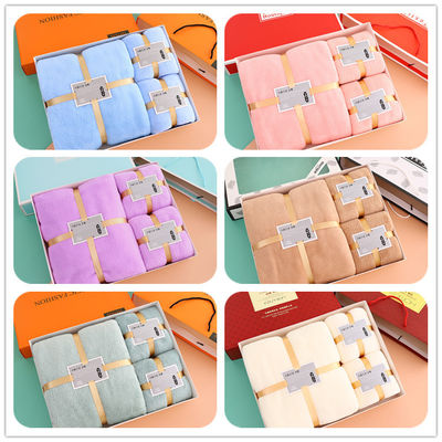 Individuelles Bettwäsche-Set Designs Dicke Korallenfleece Weiches Absorptionsmittel Gesichtshandtuch Bad Set