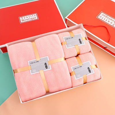 Individuelles Bettwäsche-Set Designs Dicke Korallenfleece Weiches Absorptionsmittel Gesichtshandtuch Bad Set