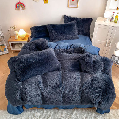 Weihnachts-Luxus-Shaggy-Super-weiche warme Mink-Velvet-Bettwäsche für den Herbst-Winter