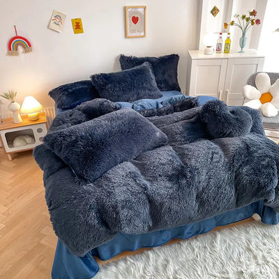 Weihnachts-Luxus-Shaggy-Super-weiche warme Mink-Velvet-Bettwäsche für den Herbst-Winter