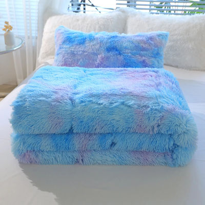 Blaue Krawatte Farbstoff Gradient Luxus schäbig Bettdecke Set mit 133x72 Stoffdichte