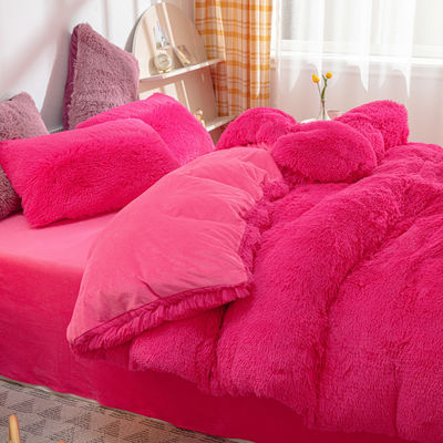 Prinzessin-Stil Weihnachts-Luxus-Shaggy-Flanell warme Bettwäsche für den Herbst-Winter