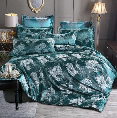 Broderierte Satin-Bettwäsche im europäischen Stil 3 Stück Bettdecke Bettwäsche Kissenkoffer