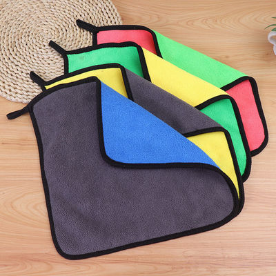 Autowaschhandtuch Korallen Samt Reinigung Absorptionsstoff Tuch Mikrofaser Auto Handtuch Custom 30 * 30cm