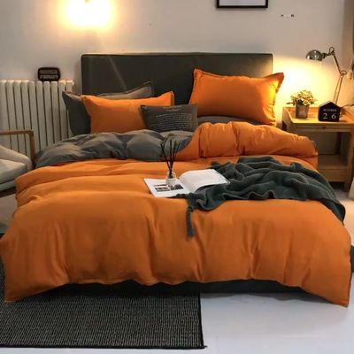 Kingsize Luxus Bettwäsche in festen Farben Leinen und Mikrofaser Tröster im europäischen Stil