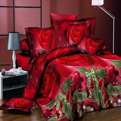 Zuhause angepasste Farbe Mikrofiber Quilt Cover Bettwäsche Bettwäsche Set mit digitalen Druck