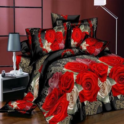 Zuhause angepasste Farbe Mikrofiber Quilt Cover Bettwäsche Bettwäsche Set mit digitalen Druck