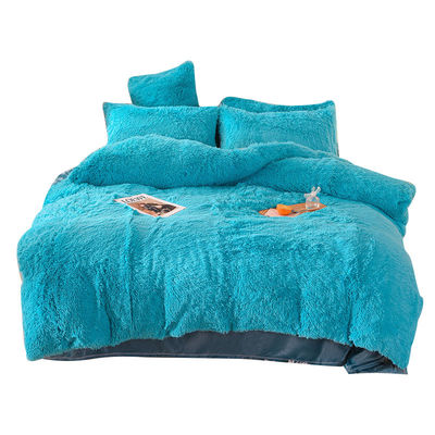 128x68 Stoffdichte Mink Pelz Samt Flauschige Plüssig Bettwäsche Set 4 Stück Regenbogen Farbe