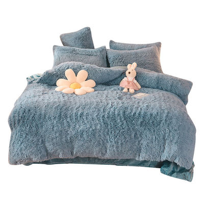 128x68 Stoffdichte Mink Pelz Samt Flauschige Plüssig Bettwäsche Set 4 Stück Regenbogen Farbe