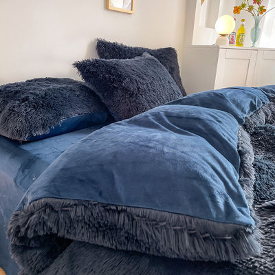 Einfach gefärbt, modern, massiv gefärbt, Mink Velvet Vierstückset, Winter-Plüsch, warmes Bettzeug.