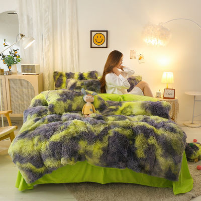 Verdickte Designer-Bettwäsche-Sets 3-stückige warme Farbmatching Plush-Dücke für die Hochzeit zu Hause