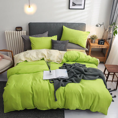 Kontrastfarbe 4 Stück Mikrofaser-Bettwäsche für Kingsize-Bett