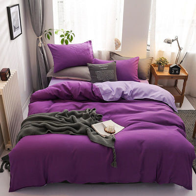 Kontrastfarbe 4 Stück Mikrofaser-Bettwäsche für Kingsize-Bett