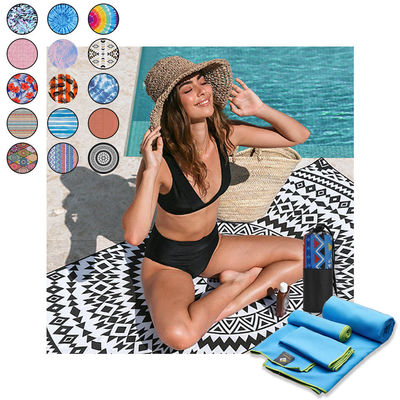 Maßgeschneiderte Mikrofaser-Außen-Strandhandtücher mit QUICK-DRY-Absorptionsfähigkeit und gedrucktem Design