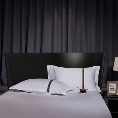 Home Custom 100% Baumwolle Satin Breiter Streifen 60er Jahre Jet Weiß Stickerei Luxus Decke Cover Set