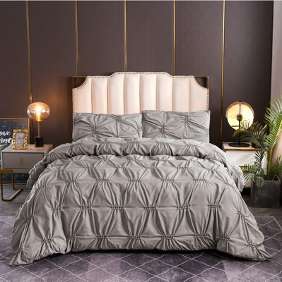 100% Polyester Massivfarbe Fern Blumen Handwerk Bettdecke Set für den häuslichen Gebrauch einfacher Stil