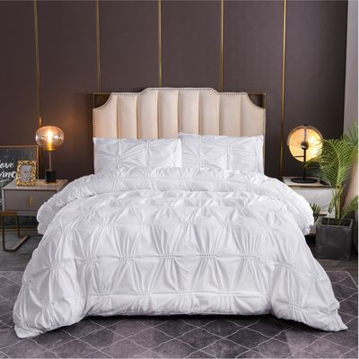 100% Polyester Massivfarbe Fern Blumen Handwerk Bettdecke Set für den häuslichen Gebrauch einfacher Stil