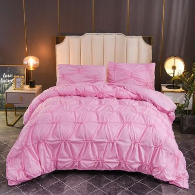 100% Polyester Massivfarbe Fern Blumen Handwerk Bettdecke Set für den häuslichen Gebrauch einfacher Stil
