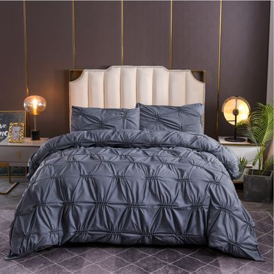 100% Polyester Massivfarbe Fern Blumen Handwerk Bettdecke Set für den häuslichen Gebrauch einfacher Stil