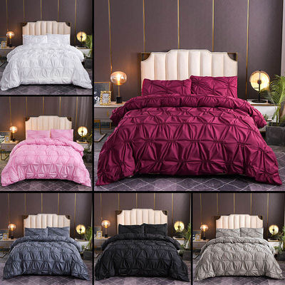 100% Polyester Massivfarbe Fern Blumen Handwerk Bettdecke Set für den häuslichen Gebrauch einfacher Stil