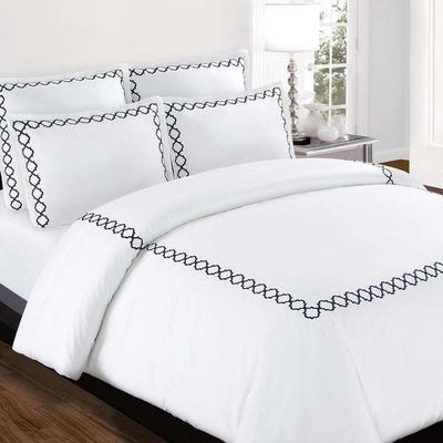 Nantong Luxus Bettwäsche Set mit Stich Stickerei Abdeckungen Für King Size Bett
