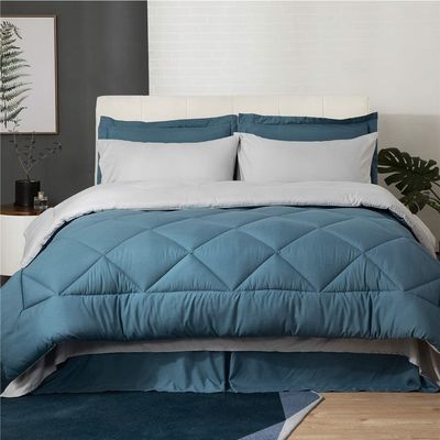 Blütendruck Luxus Bettwäsche Set für Königin Größe Bett 7 Stück Bettdecke Set
