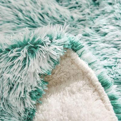 200TC Fadenzähler Bettwäsche Set Falsches Fell Decke Mink Regenbogen Pluss Flauschig Luxus-Fitted Laken Set