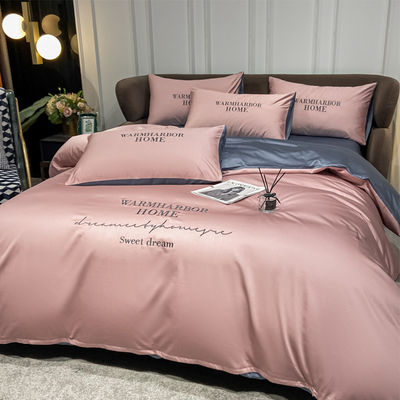 Geometrisches Lyocell 100% Tencel-Bettwäsche-Set mit Streifen-Design-Decken-Abdeckung