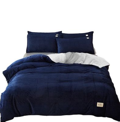 Zusammengestellte Größe Samt Bettwäsche Set 4pcs Dicke Flannel Fleece Decke für den Winter