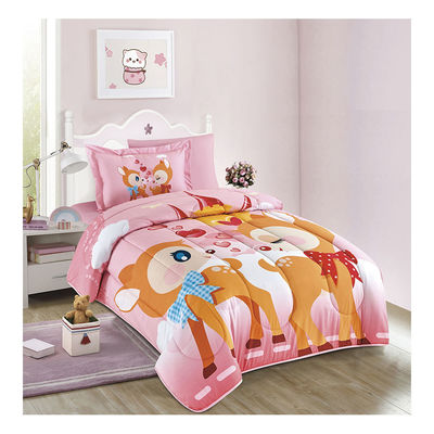 Zuhause 4PCS Set Süßes Zeichentrickfilm Druck Kinder Decke Deckel Set 100% Baumwolle Komfort Bettwäsche