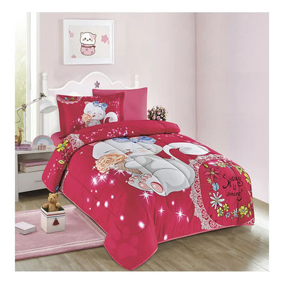 Zuhause 4PCS Set Süßes Zeichentrickfilm Druck Kinder Decke Deckel Set 100% Baumwolle Komfort Bettwäsche