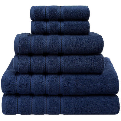 Kindersichere Luxus-Dobby Border 6 Stück 100% Baumwollhandtuch-Set für die Badezimmerdusche
