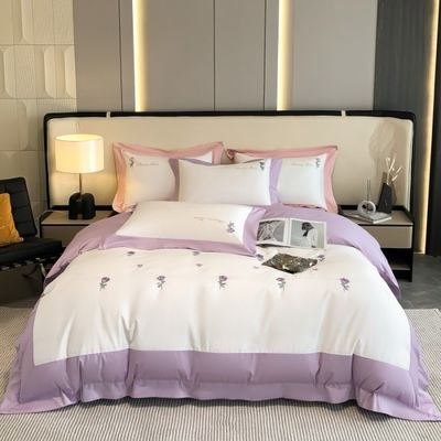 Exquisite Stickerei Handwerk 100% Baumwolle Quilt Bettwäsche Set für komfortablen Schlaf 4 Stück