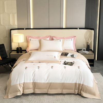 Exquisite Stickerei Handwerk 100% Baumwolle Quilt Bettwäsche Set für komfortablen Schlaf 4 Stück