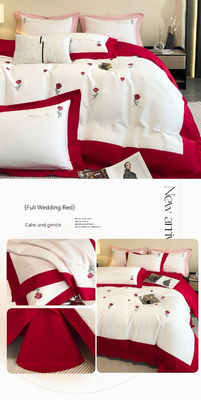 Exquisite Stickerei Handwerk 100% Baumwolle Quilt Bettwäsche Set für komfortablen Schlaf 4 Stück