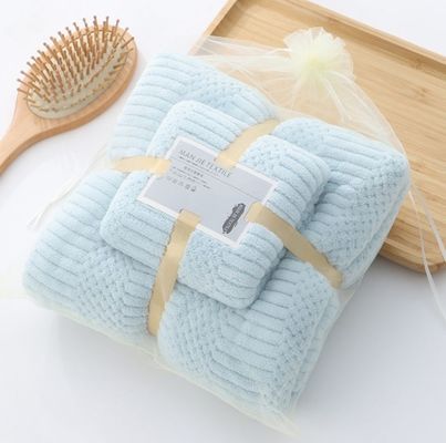 Kunden-Logo Dicke Absorptions-Polyester-Handtuch-Badehandtuch-Sets mit glückseligem Gitter