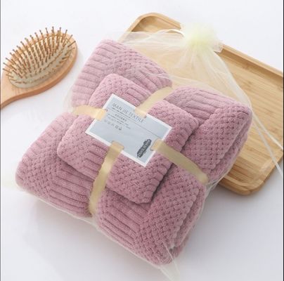 Kunden-Logo Dicke Absorptions-Polyester-Handtuch-Badehandtuch-Sets mit glückseligem Gitter