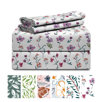100% Polyester Multi-Size Custom Printed Sheet Set für Queen Size und King Fitted Sheet