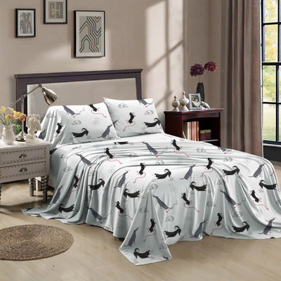100% Polyester Multi-Size Custom Printed Sheet Set für Queen Size und King Fitted Sheet