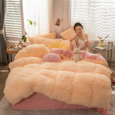 100% Polyester Herbst und Winter Mink Samt Vierstück Set für gemütliche Bettwäsche