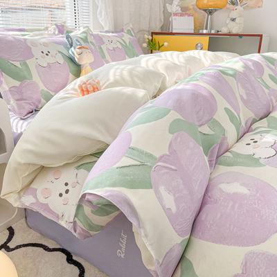 Plain Style 4 Stück Polyester Quilt Bettwäsche Set mit Anpassungsmöglichkeiten