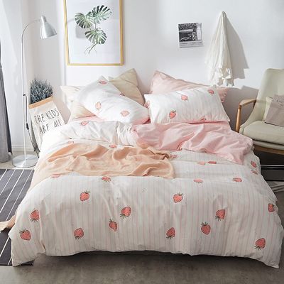 100% Baumwolle Deckel Set Kawaii Erdbeer Quilt Cover für Baby-Krippe im Schlafzimmer