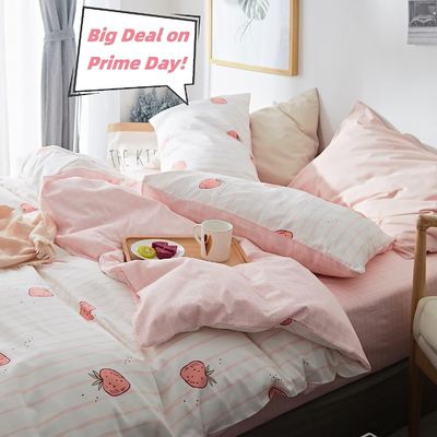 100% Baumwolle Deckel Set Kawaii Erdbeer Quilt Cover für Baby-Krippe im Schlafzimmer