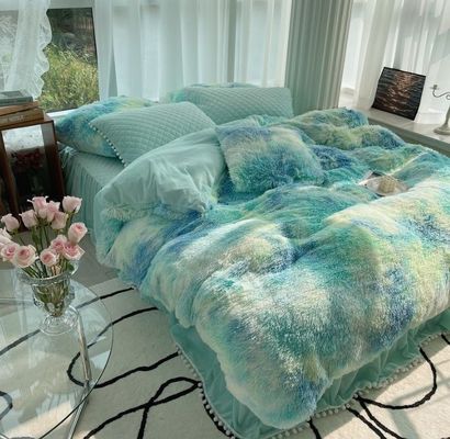 Mink Fleece Flannel Bettwäsche Set mit massivfarbiger Decke und Kissenhülle Kollektionen
