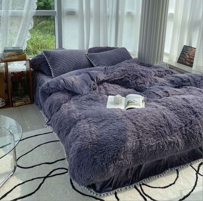 Mink Fleece Flannel Bettwäsche Set mit massivfarbiger Decke und Kissenhülle Kollektionen